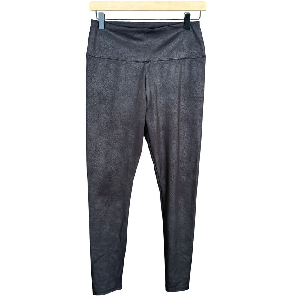Vera Wang Faux Leather Leggings M Black Travel Comfort Glam Capsule Y2K